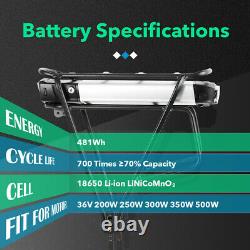 36V 13Ah E-Bike Batterie de Vélo Electrique, Porte-bagage pour 26-28 V Brake