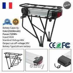 Batterie Li-Ion 48V 15Ah 2pôles + Porte-Bagages + Chargeur pour vélo électrique