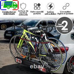 Porte-vélos sur Attelage pour 2 Vélos avec Conception Intelligente de Basculemen