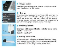 UPP Batterie de vélo électrique 48 V 20Ah 960Wh + Porte-Bagages + Chargeur pour